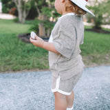 Terry Cloth Track Short - Khaki Green