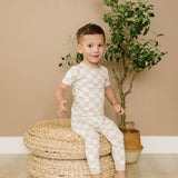Neutral Checker 2pc Bamboo Pajamas - Toddler Boy PJs Set