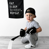 Eat Sleep Hockey Banner | Fabric Wall Sign