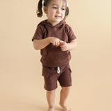 Terry Cargo Shorts Set | Chocolate