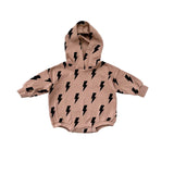 Hooded Bubble Romper  | Mocha Bolts
