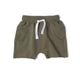 Raw Edge Harem Short - Dark Moss