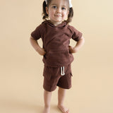 Terry Cargo Shorts Set | Chocolate