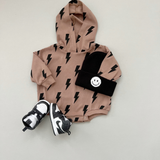 Hooded Bubble Romper  | Mocha Bolts