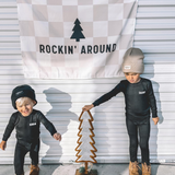 Rockin' Around Banner - Kids Christmas Holiday Wall Decor