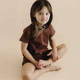 Terry Cargo Shorts Set | Chocolate
