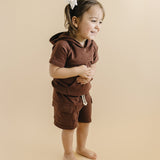 Terry Cargo Shorts Set | Chocolate