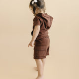 Terry Cargo Shorts Set | Chocolate