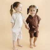 Terry Cargo Shorts Set | Chocolate