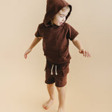 Terry Cargo Shorts Set | Chocolate