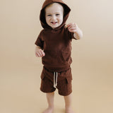 Terry Cargo Shorts Set | Chocolate
