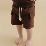 Terry Cargo Shorts Set | Chocolate