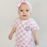 Checkered Shorts Set | Pink