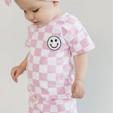 Checkered Shorts Set | Pink