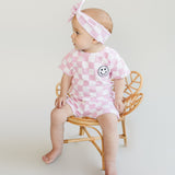 Checkered Shorts Set | Pink