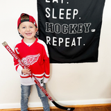 Eat Sleep Hockey Banner | Fabric Wall Sign