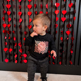 Checkered Heart Eyes | Black Long OR Short Sleeve