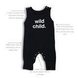 Baby / Toddler Romper - Wild Child (Black)