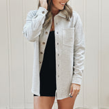 Adult Waffle Shacket | Heather Gray