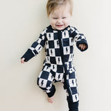 Bamboo Zip Romper | Checks & Bolts