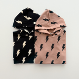 Hooded Bubble Romper  |  Black Bolts