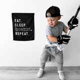 Eat Sleep Hockey Banner | Fabric Wall Sign