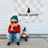 Rockin' Around Banner - Kids Christmas Holiday Wall Decor