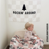 Rockin' Around Banner - Kids Christmas Holiday Wall Decor