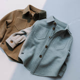 Kids Waffle Shacket | Khaki Green