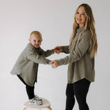 Adult Waffle Shacket | Heather Gray