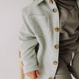 Kids Waffle Shacket | Khaki Green