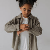 Kids Waffle Shacket | Khaki Green