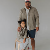Adult Waffle Shacket | Khaki Green