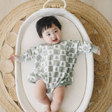 Checkered Christmas Tree Bamboo Bubble Romper