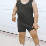 Ribbed Tank - Charcoal