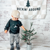 Rockin' Around Banner - Kids Christmas Holiday Wall Decor