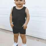 Ribbed Tank - Charcoal
