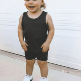 Ribbed Biker Short - Charcoal