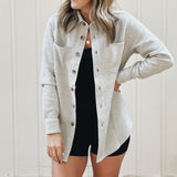 Adult Waffle Shacket | Heather Gray