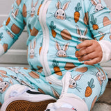 Blue Bunny Double Zipper Bamboo Sleeper