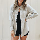 Adult Waffle Shacket | Heather Gray