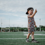 CHECKERED FOOTBALL DREAM SHORT SET