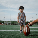 CHECKERED FOOTBALL DREAM SHORT SET