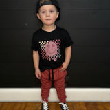 Checkered Heart Eyes | Black Long OR Short Sleeve