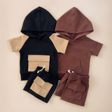 Terry Cargo Shorts Set | Chocolate