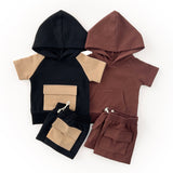 Terry Cargo Shorts Set | Chocolate