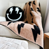 Black + Camel Bolt Cozy Blanket
