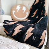 Black + Camel Bolt Cozy Blanket