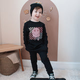 Checkered Heart Eyes | Black Long OR Short Sleeve
