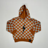 THE CHECKERED SPARK HOODIE - PUMPKIN